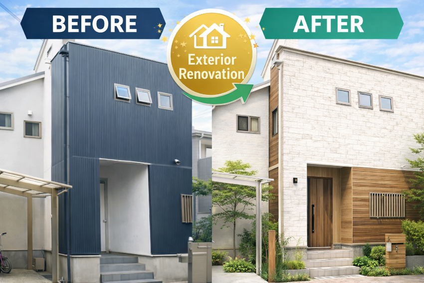外壁の貼り替えのビフォーアフター