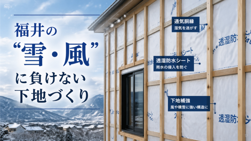 福井の雪や風に負けない下地
